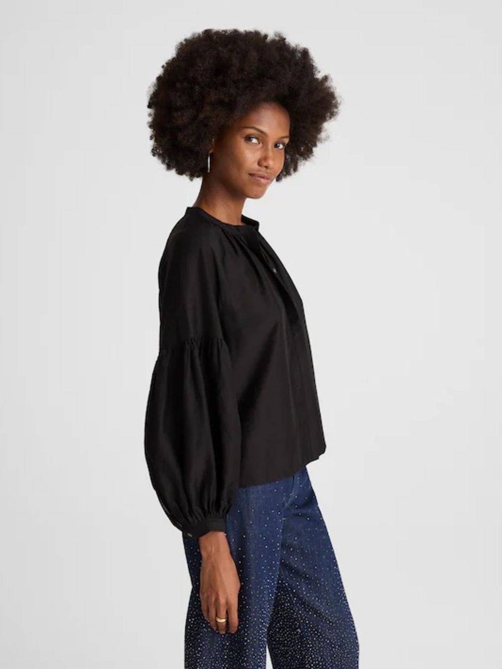 Madewell Shirred Balloon-Sleeve Top XXS - Picture 3 of 5